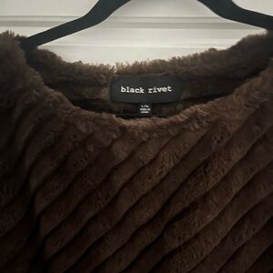 Black Rivet Women's Chocolate Teddy Jacket